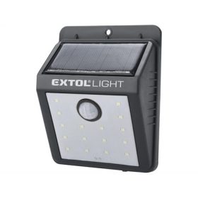   Extol Light LED LÁMPAÉJSZAKAI KÉSZENLÉTI  0.4W 16 LED 120LM 6500K NAPELEM+SZENZOR 1200MAH LI-ION AKKU 43130