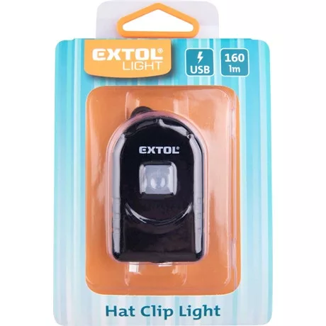 Extol Light LED LÁMPA SILTES (SILDES/SIMLÉDERES) SAPKÁHOZ, CSIPTETŐVEL, 160 LUMEN, LI-ION AKKU 43182