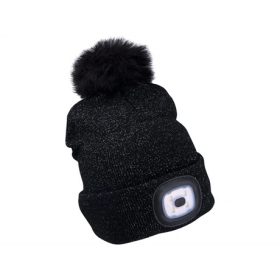   Extol Light SAPKA, FEKETE, POMPONNAL, KÖTÖTT, KIVEHETŐ LED HOMLOKLÁMPÁVAL 43196