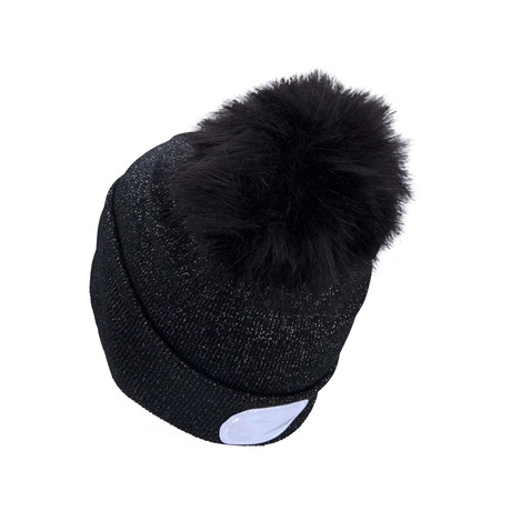 Extol Light SAPKA, FEKETE, POMPONNAL, KÖTÖTT, KIVEHETŐ LED HOMLOKLÁMPÁVAL 43196