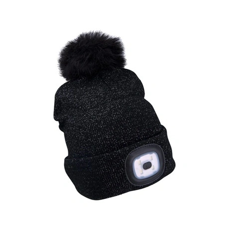 Extol Light SAPKA, FEKETE, POMPONNAL, KÖTÖTT, KIVEHETŐ LED HOMLOKLÁMPÁVAL 43196