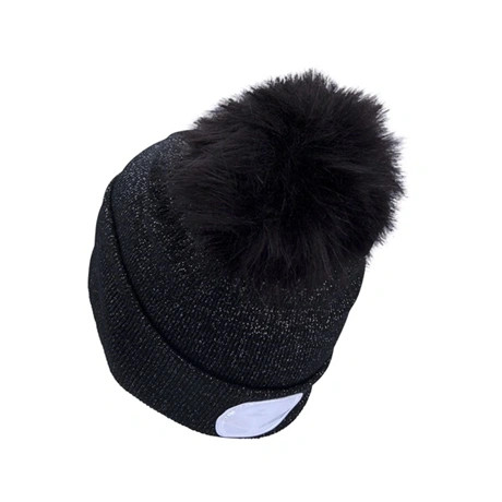 Extol Light SAPKA, FEKETE, POMPONNAL, KÖTÖTT, KIVEHETŐ LED HOMLOKLÁMPÁVAL 43196