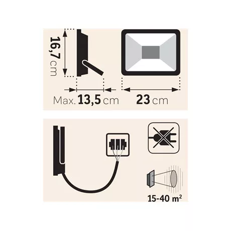 Extol Light LED REFLEKTOR, 30W, FALRA SZERELHETŐ 43228