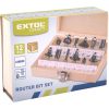 Extol Craft FELSŐMARÓ KÉSZLET, 12DB, FADOBOZBAN, 8MM-ES BEFOGÁSSAL 44032