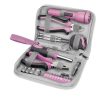 Extol Lady SZERSZÁMKÉSZLET, 23DB, 1/4"; EXTOL LADY, RÓZSASZÍN, 4 DUGÓFEJ (6-12MM), FOGÓK, CSAVARHÚZÓ MARKOLAT, MÉRŐSZALAG, BIT-EK 6595