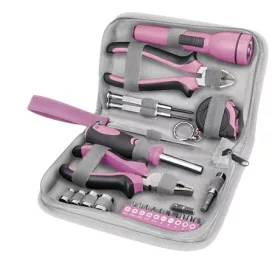   Extol Lady SZERSZÁMKÉSZLET, 23DB, 1/4"; EXTOL LADY, RÓZSASZÍN, 4 DUGÓFEJ (6-12MM), FOGÓK, CSAVARHÚZÓ MARKOLAT, MÉRŐSZALAG, BIT-EK 6595