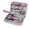 Extol Lady SZERSZÁMKÉSZLET, 23DB, 1/4"; EXTOL LADY, RÓZSASZÍN, 4 DUGÓFEJ (6-12MM), FOGÓK, CSAVARHÚZÓ MARKOLAT, MÉRŐSZALAG, BIT-EK 6595