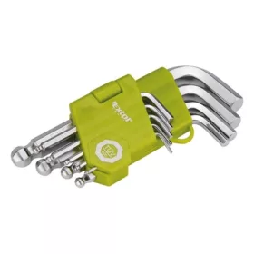   Extol Craft IMBUSZKULCS KLT., RÖVID, CR40 GÖMBFEJ, TÜV/GS, 9DB, 1,5-10MM, BLISZTEREN 66000
