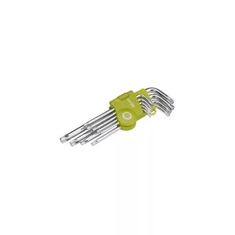 Extol Craft TORX KULCS, CR40. 9DB, EGYIK VÉGE LYUKAS, T10,15,20,25,27,30,40,45,50, BLISZTEREN 66011
