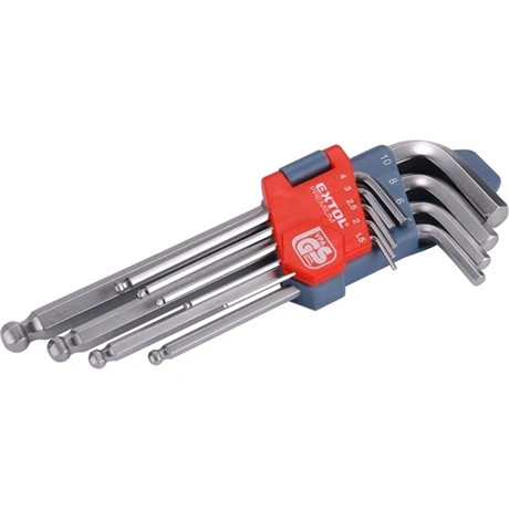 Extol Premium IMBUSZKULCS KLT., CV. GÖMBFEJ , 9DB, 1,5-10MM, BLISZTEREN 6609