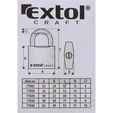 Extol Craft LAKAT, VAS, 3 KULCCSAL, DOBOZBAN , 63MM 77040