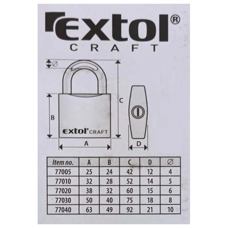 Extol Craft LAKAT, VAS, 3 KULCCSAL, DOBOZBAN , 63MM 77040