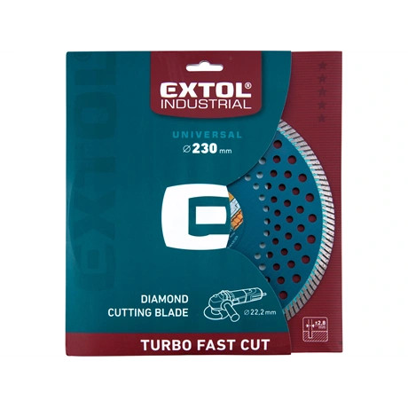 Extol Industrial GYÉMÁNTVÁGÓ, IPARI KORONG, TURBO, 230×22,2MM, SZÁRAZ ÉS VIZES VÁGÁS 8703055