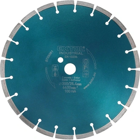 Extol Industrial GYÉMÁNTVÁGÓ IPARI KORONG, SZEGMENSES, 350×25,4MM, SZÁRAZ ÉS VIZES VÁGÁSRA 8703082