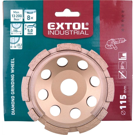 Extol Industrial GYÉMÁNTCSISZOLÓ KORONG, 115MMx22,2MM, EGYSOROS 8703111