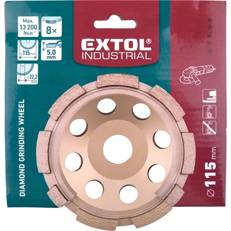 Extol Industrial GYÉMÁNTCSISZOLÓ KORONG, 115MMx22,2MM, EGYSOROS 8703111