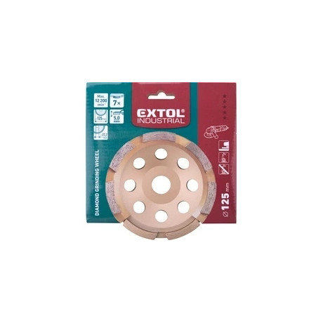 Extol Industrial GYÉMÁNTCSISZOLÓ KORONG, 125MM×22,2MM 8703112