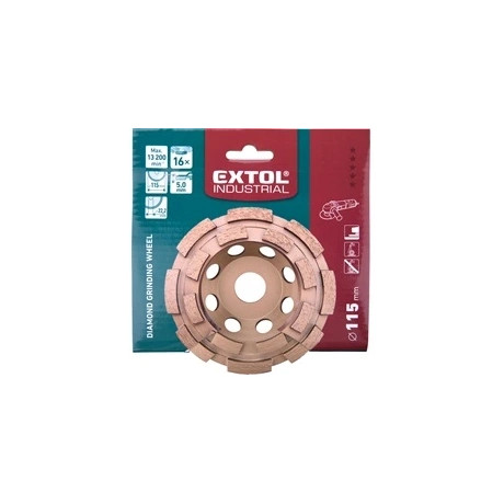 Extol Industrial GYÉMÁNTCSISZOLÓ KORONG, 115MM×22,2MM, KÉTSOROS 8703121