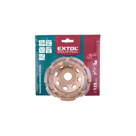 Extol Industrial GYÉMÁNTCSISZOLÓ KORONG, 125MM×22,2MM, KÉTSOROS 8703122