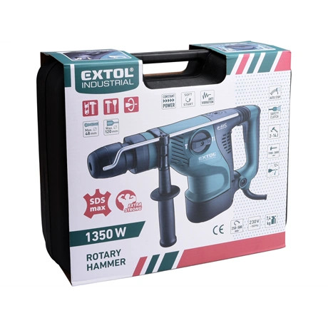 Extol Industrial ÜTVEFÚRÓ- ÉS VÉSŐKALAPÁCS, ELEKTROPNEUMATIKUS, 1350W, 14J, SDS MAX 8790101