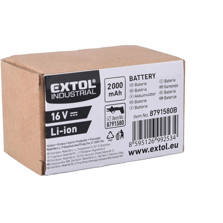 Extol Industrial TARTALÉK AKKU LI-ION, 16V, 2000 MAH A 8791580 GÉPHEZ 8791580B