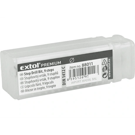Extol Premium LÉPCSŐS FÉMFÚRÓ, HSS, 12 LÉPCSŐS 8801166