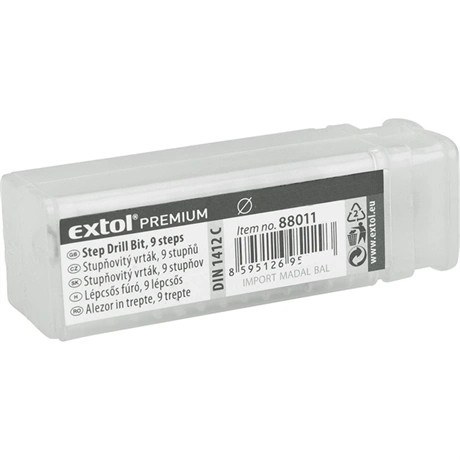 Extol Premium LÉPCSŐS FÉMFÚRÓ, HSS, 12 LÉPCSŐS 8801166