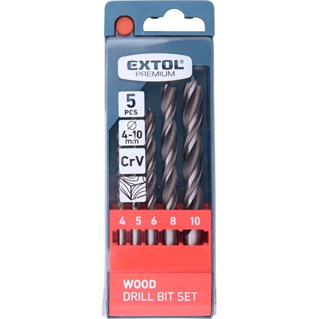 Extol Premium FAFÚRÓ KÉSZLET, RÖVID, 5 DB-OS, NORMÁL BEFOGÁS, MŰANYAG DOBOZBAN 8801220