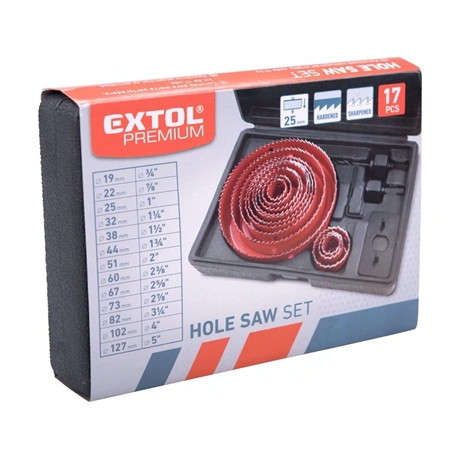 Extol Premium KÖRKIVÁGÓ KÉSZLET, 17 DB-OS, MŰANYAG, FA, GIPSZKARTON 8801605