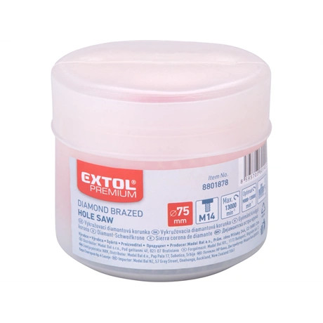 Extol Premium KÖRKIVÁGÓ CSEMPÉRE, GYÉMÁNT VÁGÓÉL, 75MM × M14, SAROKCSISZOLÓBA FOGHATÓ 8801878