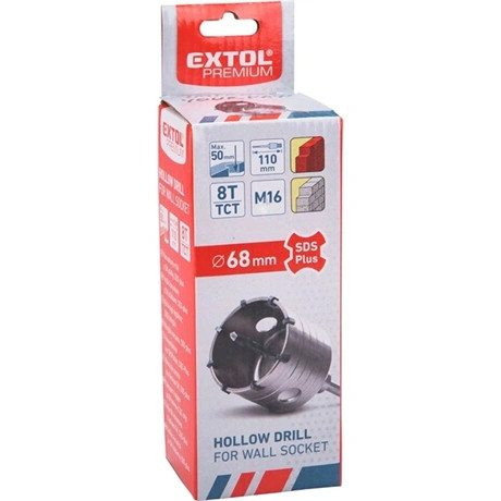 Extol Premium KÖRKIVÁGÓ TÉGLÁHOZ, SDS PLUS BEFOGÁS, 68MM, M16×100MM 8801954