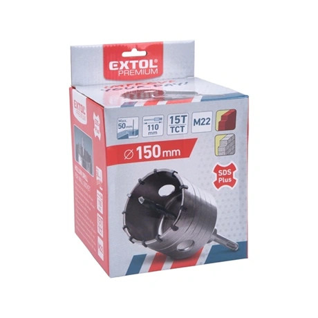 Extol Premium KÖRKIVÁGÓ TÉGLÁHOZ, SDS PLUS BEFOGÁS; 150MM, M22×170MM HOSSZÚSÁGÚ SZÁR 8801972