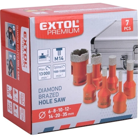 Extol Premium KÖRKIVÁGÓ CSEMPÉRE KÉSZLET 7 DB, 6-35MM × M14 8802991