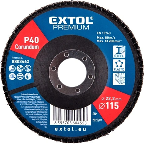 Extol Premium LAMELLÁS CSISZOLÓ 115X22MM, P40, KÚPOS 8803462
