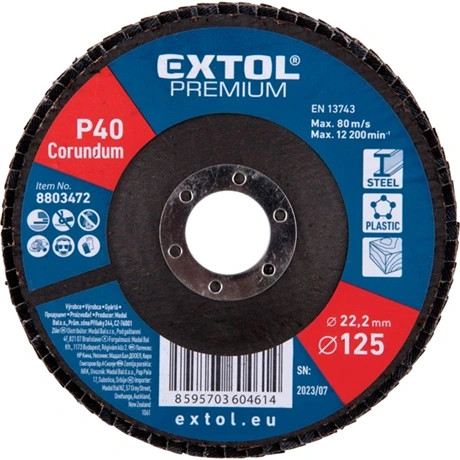 Extol Premium LAMELLÁS 125X22MM, P40, KÚPOS 8803472