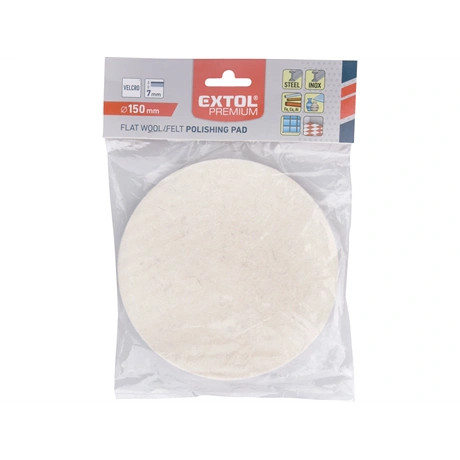 Extol Premium POLÍRKORONG, FEHÉR, BÁRÁNYBŐR (GYAPJÚ), 150 MM, TÉPŐZÁRAS 8803598