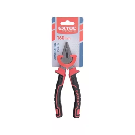 Extol Premium KOMBINÁLT FOGÓ, 160MM, DUÁL VÖRÖS/FEKETE, TPR NYÉL, AKASZTÓS SZERSZÁMTARTÓ 8813181