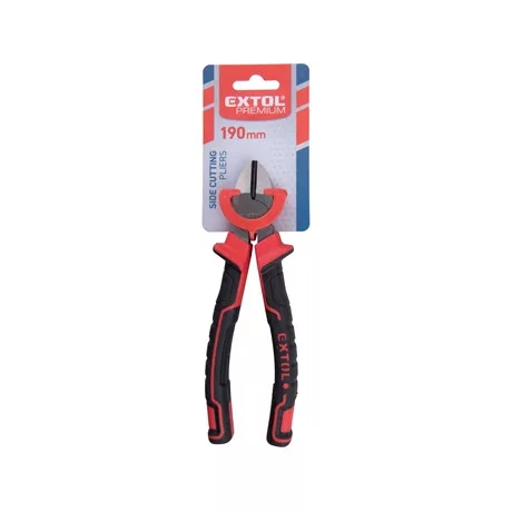 Extol Premium OLDALCSÍPŐ FOGÓ, 190MM, DUÁL VÖRÖS/FEKETE, TPR NYÉL, AKASZTÓS SZERSZÁMTARTÓ 8813187