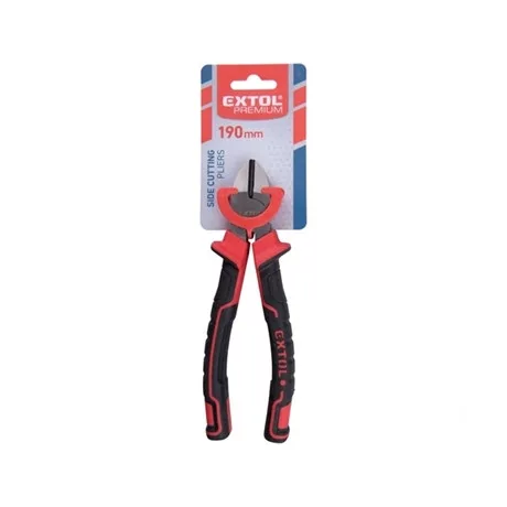 Extol Premium OLDALCSÍPŐ FOGÓ, 190MM, DUÁL VÖRÖS/FEKETE, TPR NYÉL, AKASZTÓS SZERSZÁMTARTÓ 8813187