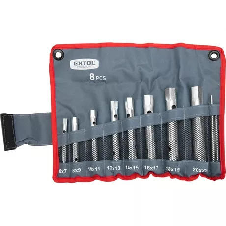 Extol Premium CSŐKULCS KÉSZLET, 10DB (8 CSŐKULCS+2 HAJTÓVAS), CRV., 6-22MM 8816370