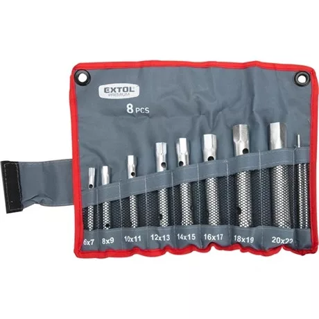 Extol Premium CSŐKULCS KÉSZLET, 10DB (8 CSŐKULCS+2 HAJTÓVAS), CRV., 6-22MM 8816370