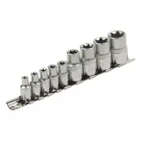   Extol Premium DUGÓFEJ KÉSZLET, E-TORX; 1/4"×5DB, 1/2"×4DB, TARTÓ SÍNEN 8818114