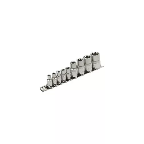 Extol Premium DUGÓFEJ KÉSZLET, E-TORX; 1/4"×5DB, 1/2"×4DB, TARTÓ SÍNEN 8818114