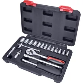   Extol Premium DUGÓKULCS KLT. CV., 45FOG; 1/4", 19DB, DUGÓFEJEK: 4-14MM 8818309