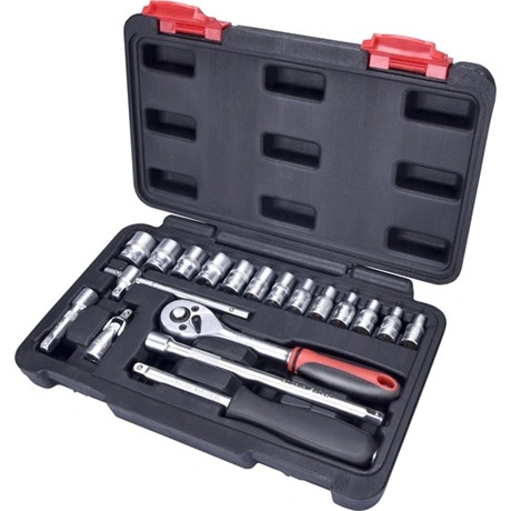 Extol Premium DUGÓKULCS KLT. CV., 45FOG; 1/4", 19DB, DUGÓFEJEK: 4-14MM 8818309