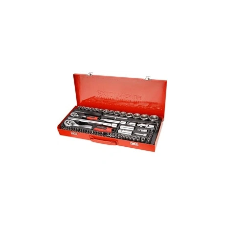 Extol Premium DUGÓKULCS KÉSZLET., RACSNIS, 1/4" ÉS 1/2", 65DB, DUGÓFEJEK (4-32MM), BITEK, FÉM DOBOZ 8818370