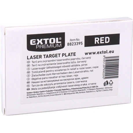 Extol Premium LÉZERES CÉLTÁBLA VÍZSZINTEZŐHÖZ, PIROSŰ 8823395