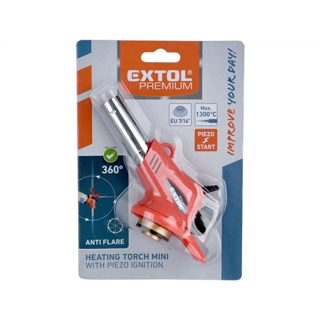 Extol Premium GÁZLÁMPA MINI FORRASZTÁSHOZ, PIEZÓ GYÚJTÁSSSAL 8848107