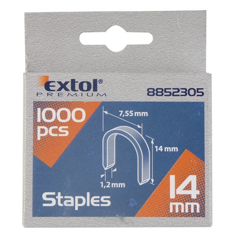 Extol Premium U-SZEG 7,55×0,52×1,2MM, 14MM, 1000DB, 4770704, 8851110, 8851112 TŰZŐGÉPEKHEZ 8852305