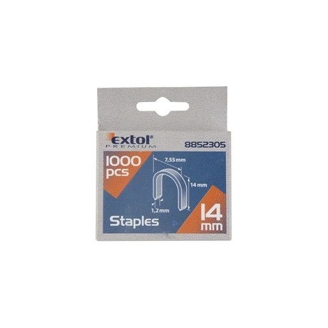 Extol Premium U-SZEG 7,55×0,52×1,2MM, 14MM, 1000DB, 4770704, 8851110, 8851112 TŰZŐGÉPEKHEZ 8852305